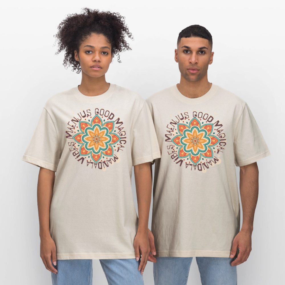 Unisex Bio-T-Shirt mit MANDALA VIBES PRINT - Naturweiß