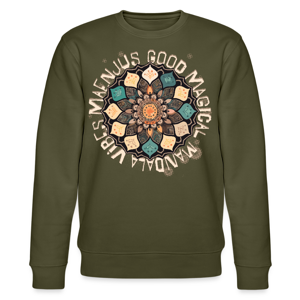 Unisex Bio-Sweatshirt mit MANDALA VIBES PRINT - Khaki