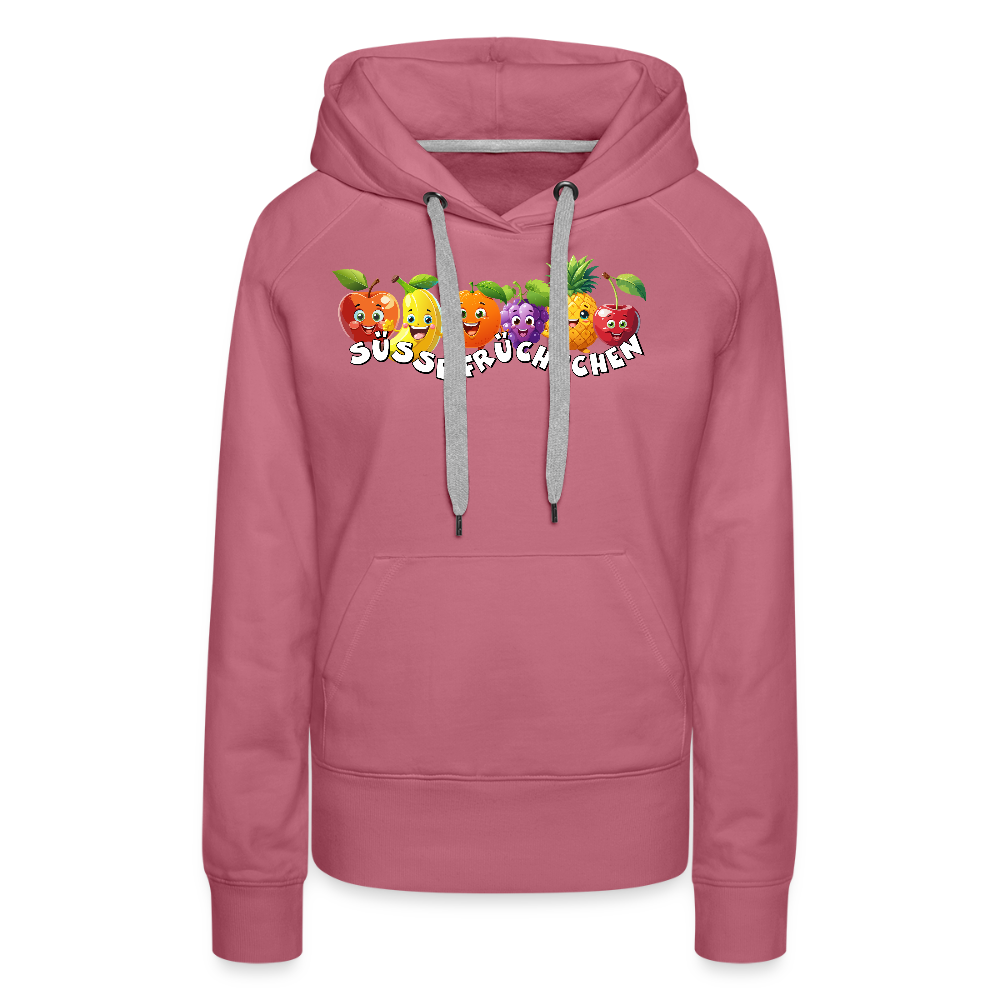 Frauen Premium Hoodie mit SÜSSE FRÜCHTCHEN PRINT - Malve
