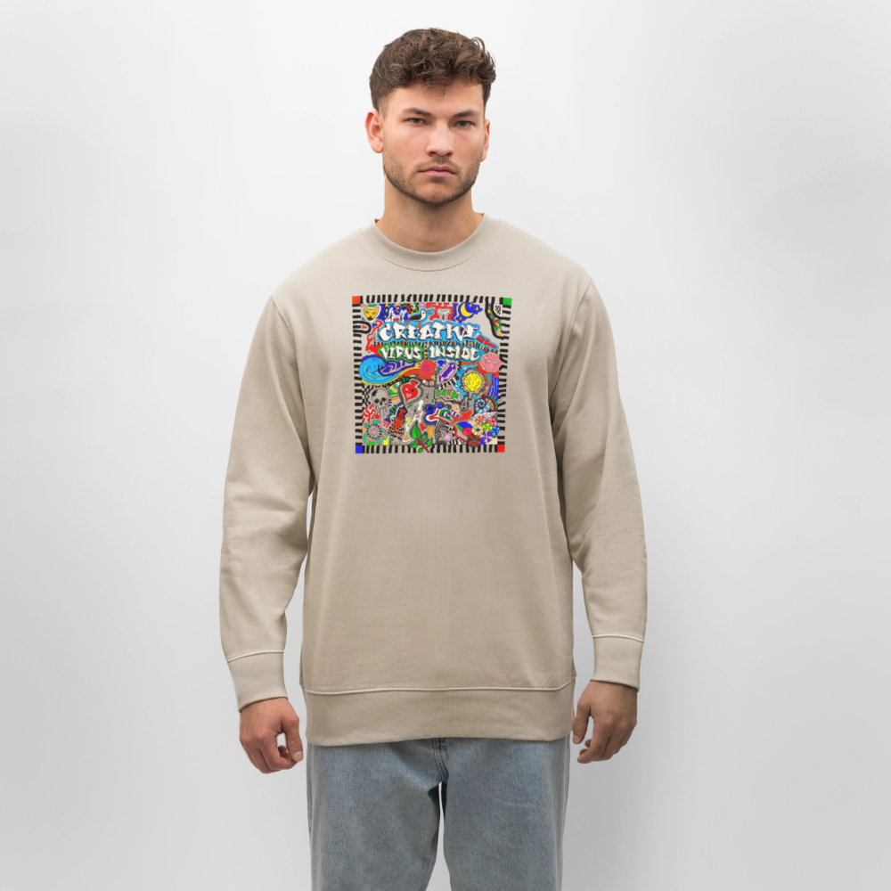 Unisex Bio-Sweatshirt mit CREATIVE VIRUS INSIDE PRINT - Beige