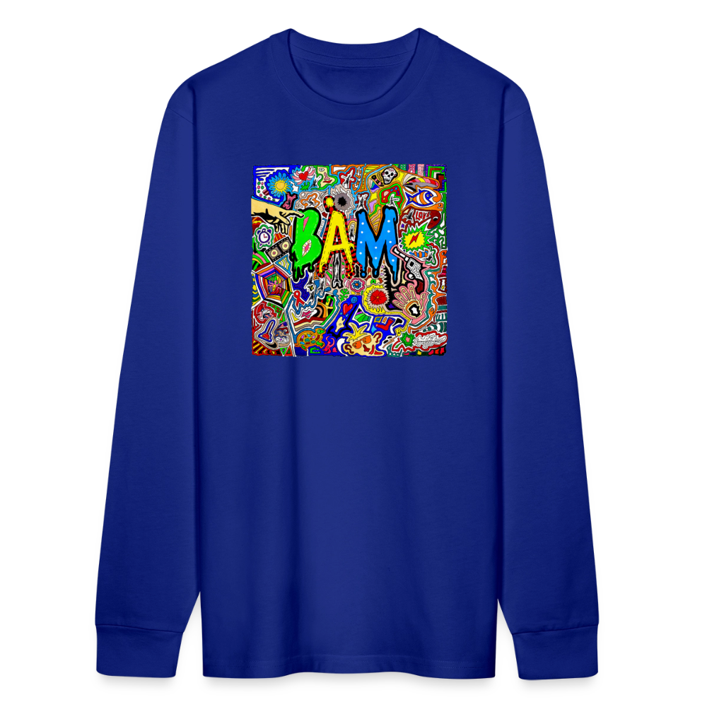 Unisex Bio-Langarmshirt mit BÄM PRINT - Königsblau