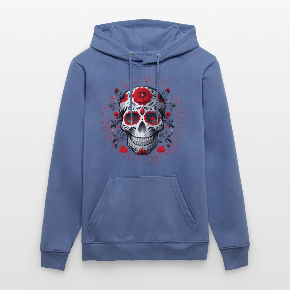 Unisex Hoodie mit CALAVERAS SKULL PRINT - Blau