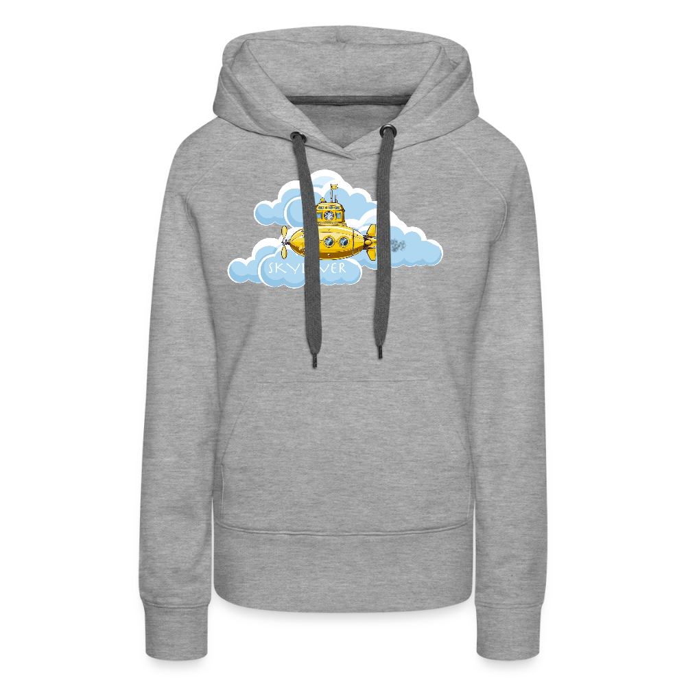 Frauen Premium Hoodie mit SKYDIVER PRINT - Grau meliert