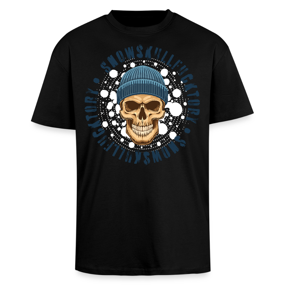 Heavy Oversize T-Shirt mit SNOWSKULL PRINT - Schwarz