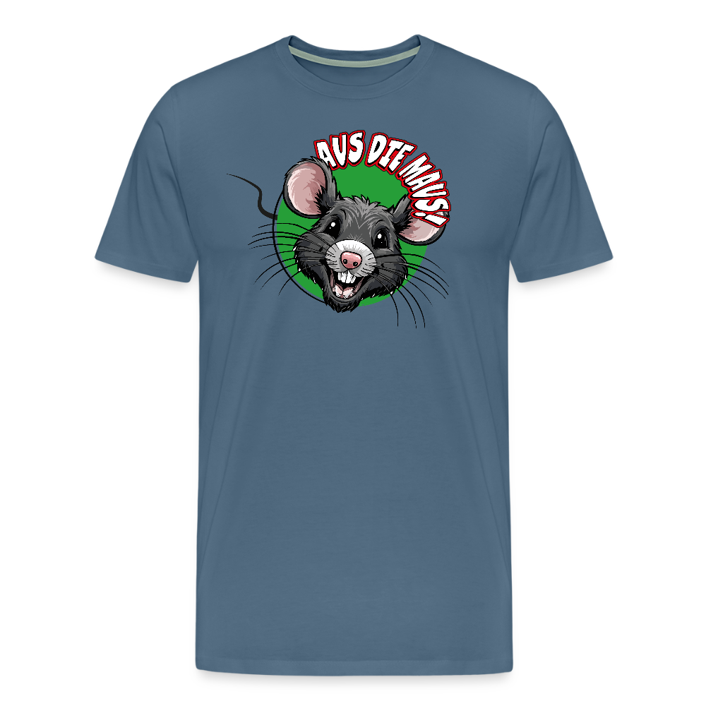 Männer Premium T-Shirt mit AUS DIE MAUS PRINT - Blaugrau