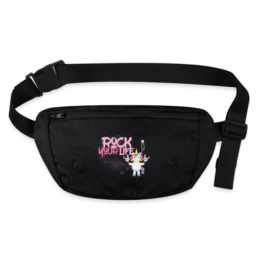 Gürteltasche mit ROCK YOUR LIFE PRINT - Schwarz