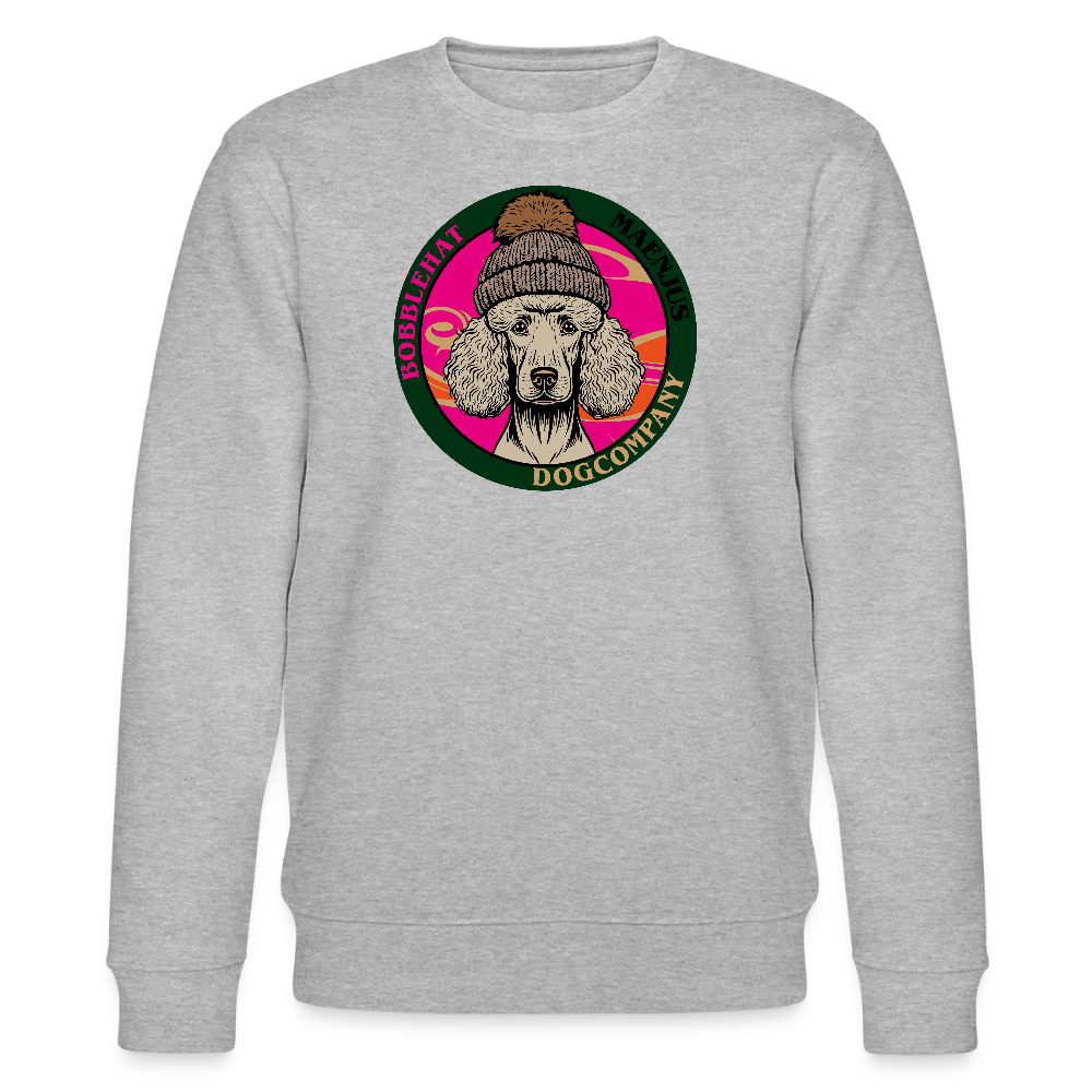Unisex Bio-Sweatshirt mit BOBBLEHAT DOGCOMPANY PRINT - Grau meliert