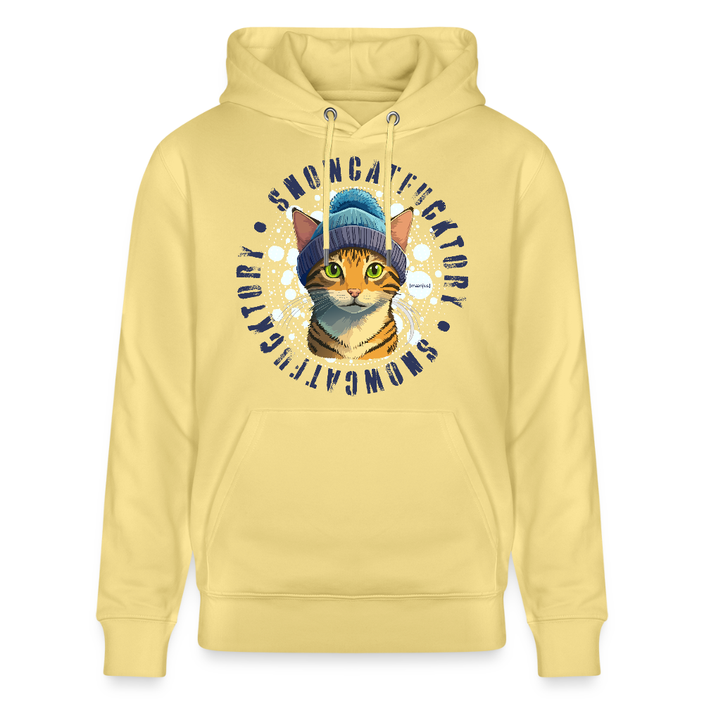 SUnisex Bio-Hoodie mit SNOWCATFUCKTORYPRINT - Gelb Viva