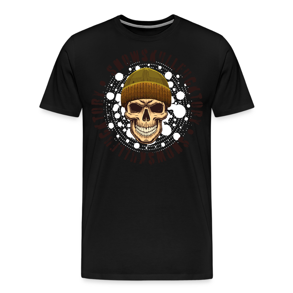 Männer Premium T-Shirt mit SNOWSKULL PRINT - Schwarz