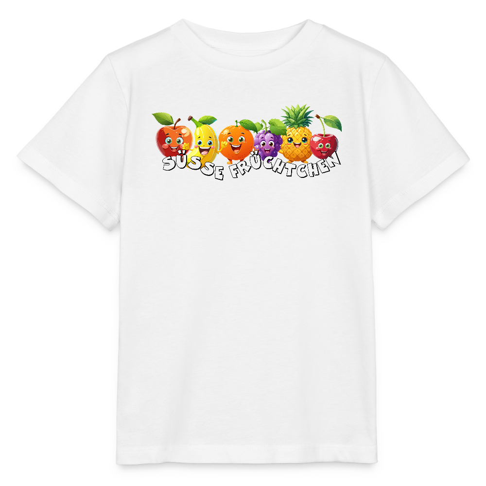 Kinder T-Shirt mit SÜSSE FRÜCHTCHEN PRINT - Weiß