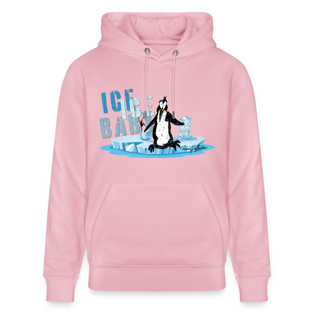 Unisex Bio-Hoodie mit ICE ICE BABY PINGUIN PRINT - Hellrosa