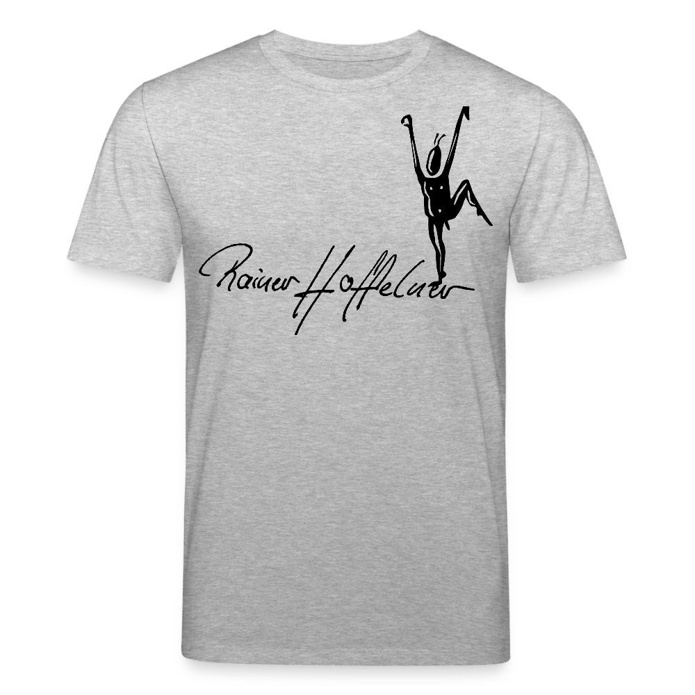 Unisex Bio-T-Shirt mit TUSCHEMÄNNCHEN PRINT - Grau meliert