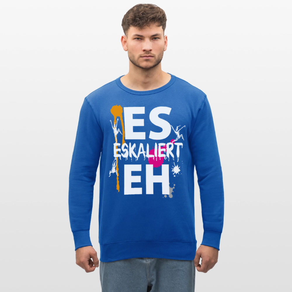 Unisex Bio-Sweatshirt mit ES ESKALIERT EH PRINT - Königsblau