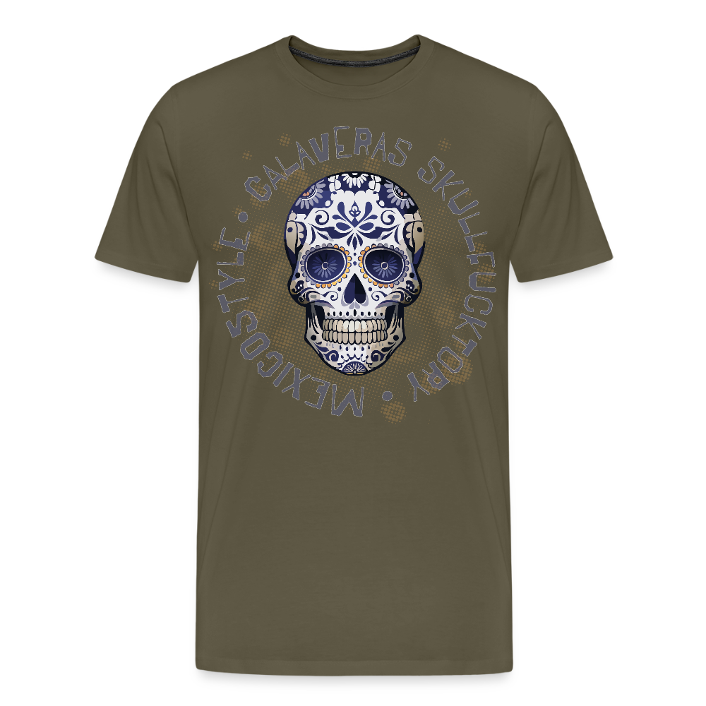 Männer Premium T-Shirt mit CALAVERAS SKULL PRINT - Khaki