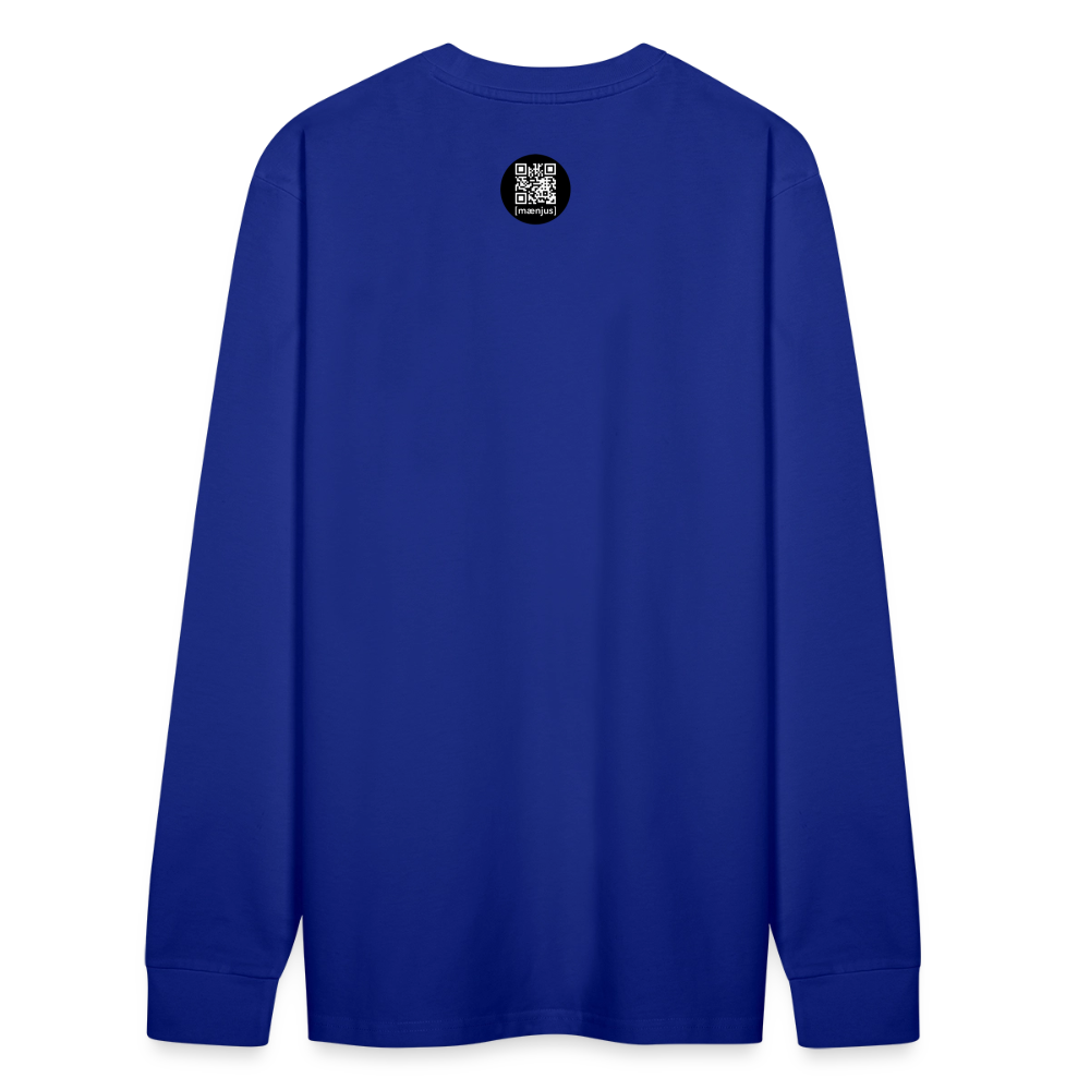 Unisex Bio-Langarmshirt mit FEUERHERZ LILA PRINT - Königsblau