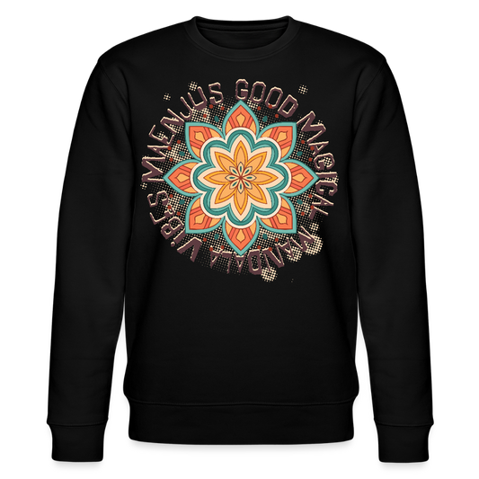 Unisex Bio-Sweatshirt mit MANDALA VIBES PRINT - Schwarz