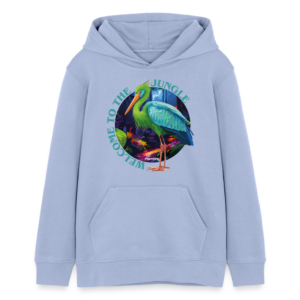 MNJS TEENS Bio-Hoodie mit WELCOME TO THE JUNGLE PRINT - Sky