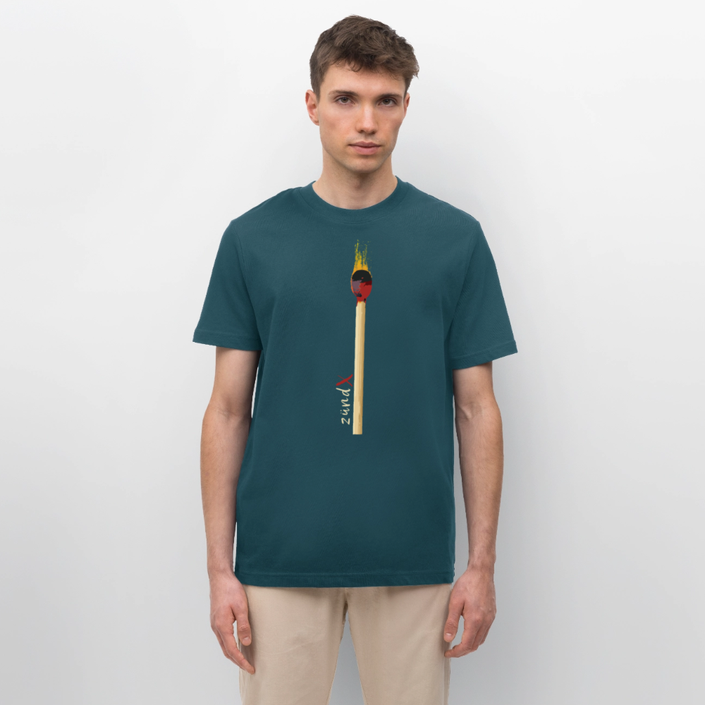 Unisex Bio-T-Shirt mit zündX PRINT - Dunkles Petrol
