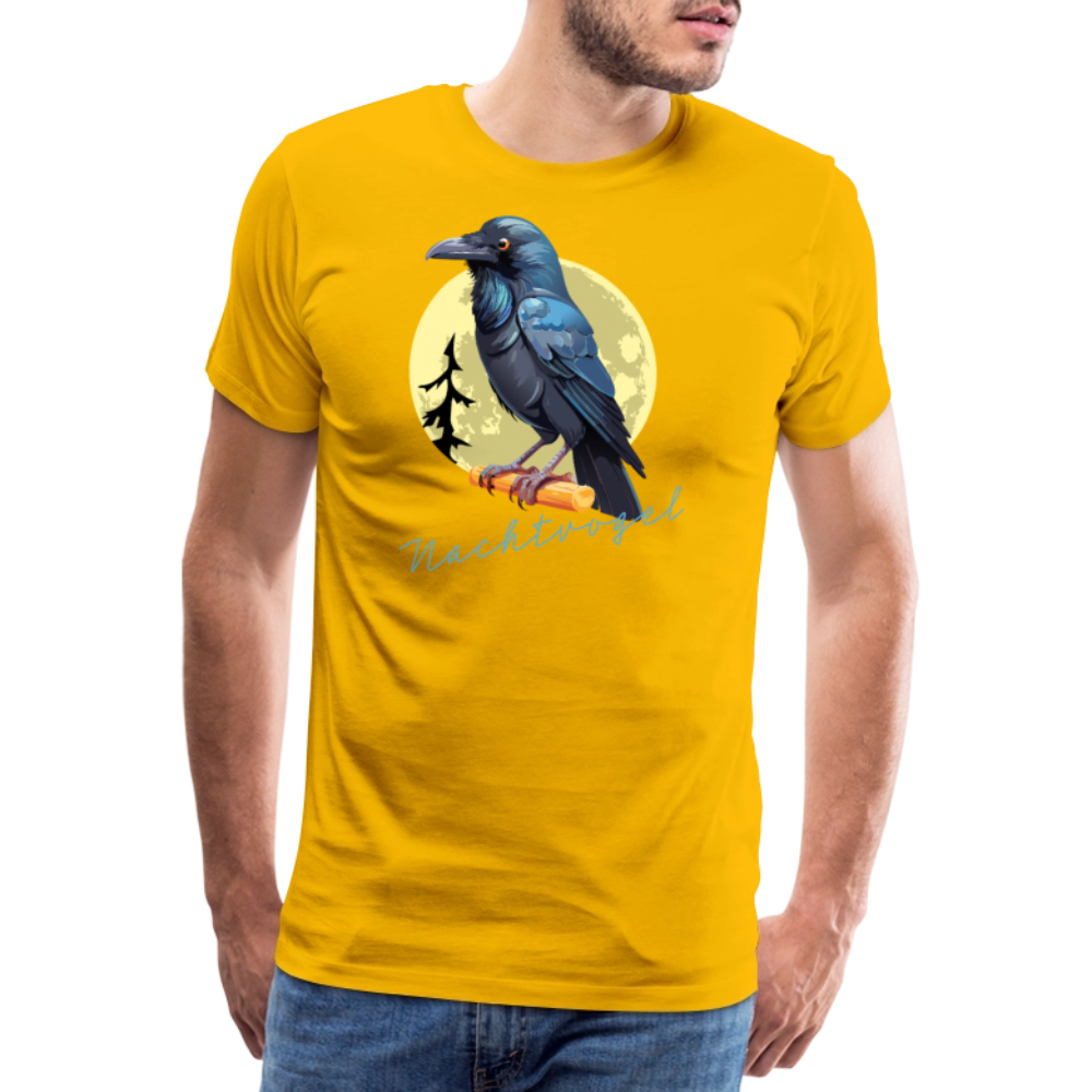 Männer Premium T-Shirt mit NACHTVOGEL PRINT - Sonnengelb