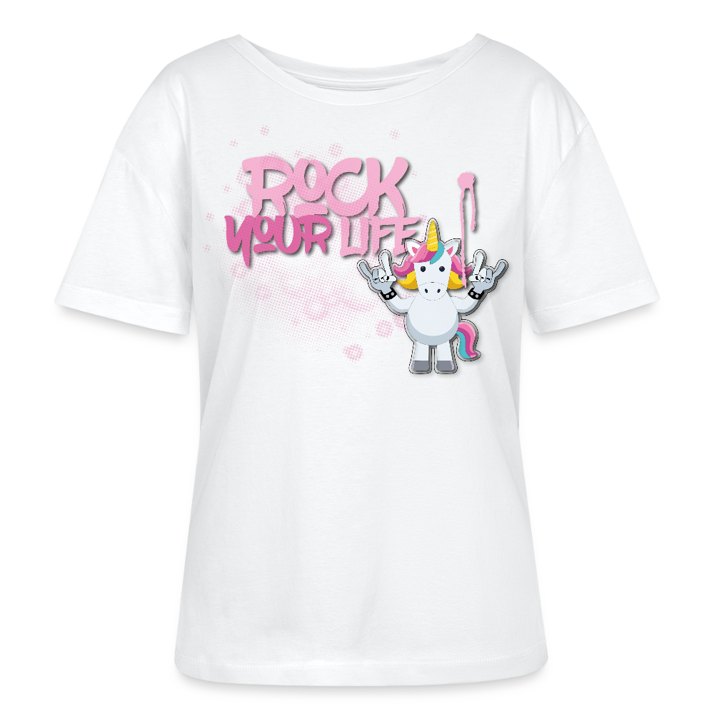 Frauen T-Shirt mit ROCK YOUR LIFE PRINT - Weiß