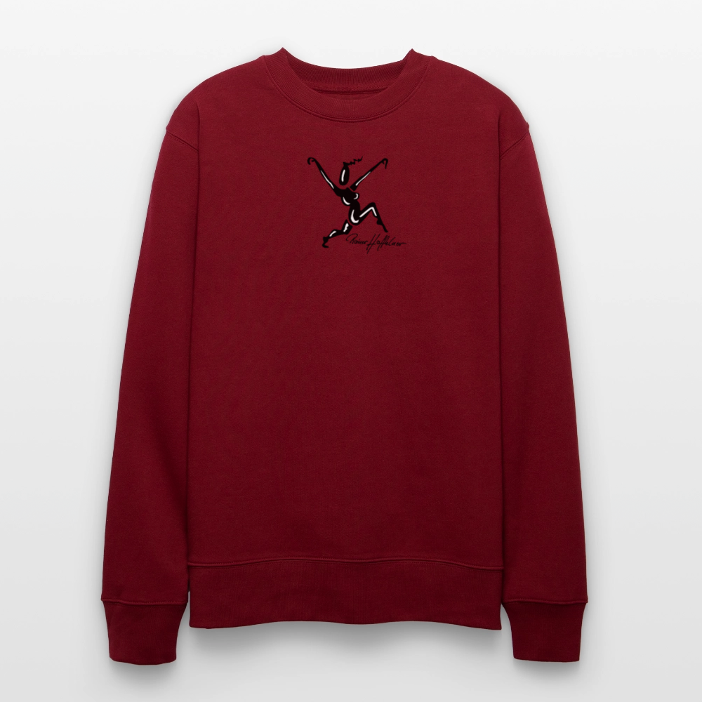 Unisex Bio-Sweatshirt mit TUSCHEWEIBCHEN PRINT - Burgunderrot