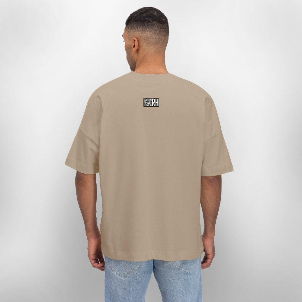 Oversized Unisex Bio T-Shirt mit ICE ICE BABY PINGUIN PRINT - Steingrau