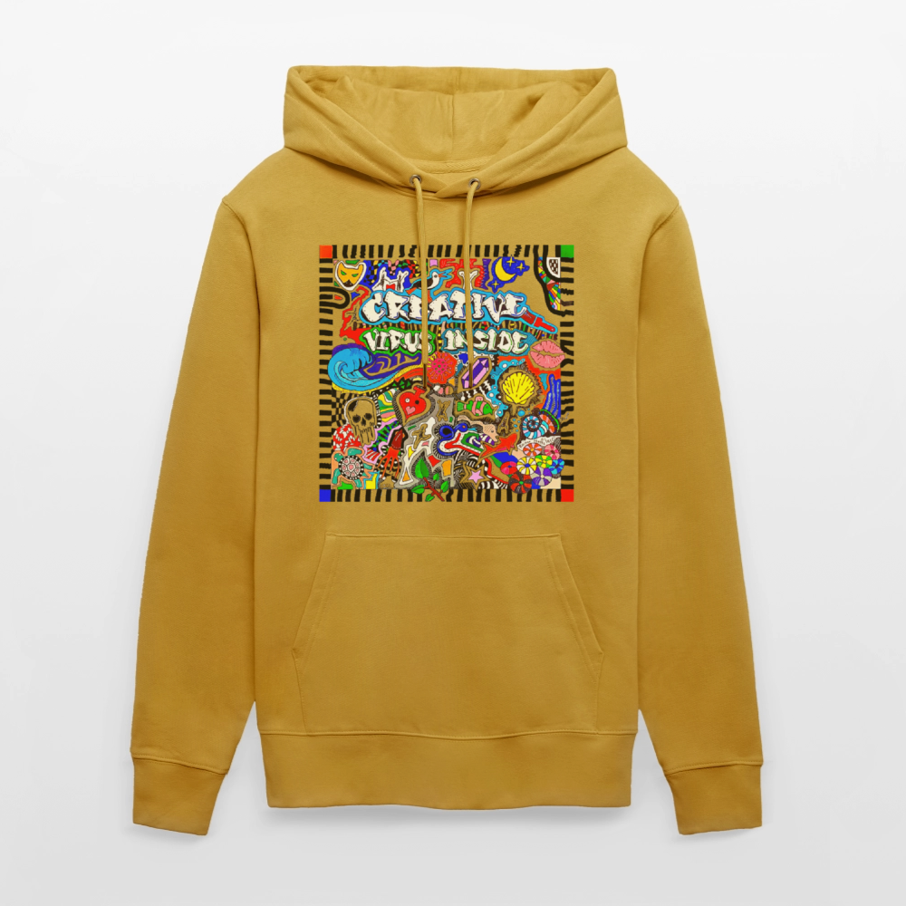 Unisex Bio-Hoodie mit CREATIVE VIRUS INSIDE PRINT - Ocker