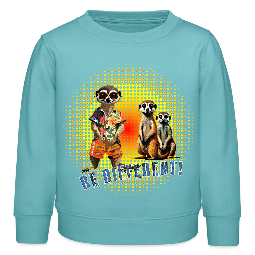 MNJS KIDS Mini Changer Bio Sweatshirt mit BE DIFFERENT PRINT - Pastelltürkis
