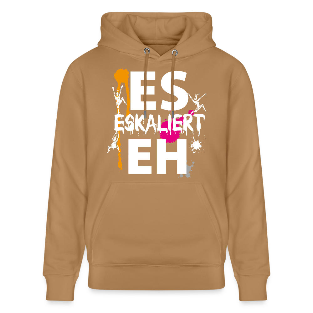 Unisex Hoodie mit ES ESKALIERT EH PRINT - Karamell