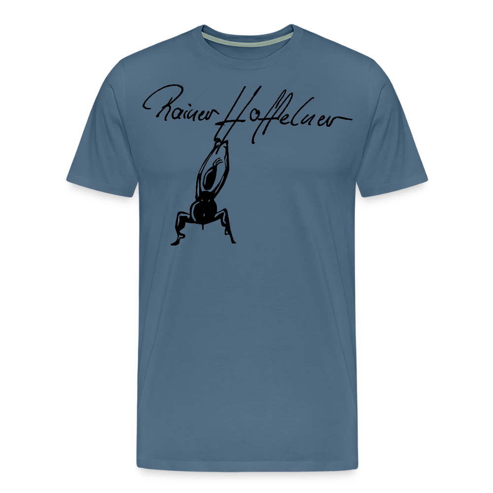 Männer Premium T-Shirt mit TUSCHEMÄNNCHEN PRINT - Blaugrau