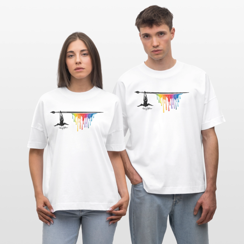 Oversized Unisex T-Shirt mit MÄNNLE PRINT - Weiß