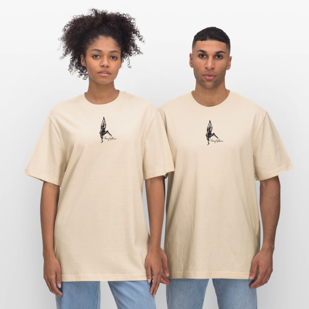 Unisex Bio-T-Shirt mit TUSCHEMÄNNCHEN PRINT - Weißgrau