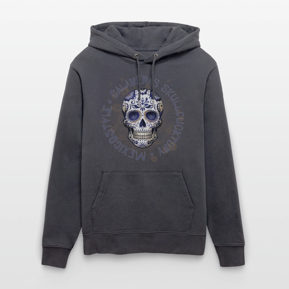 Unisex Hoodie mit CALAVERAS SKULL PRINT - Indigoblau