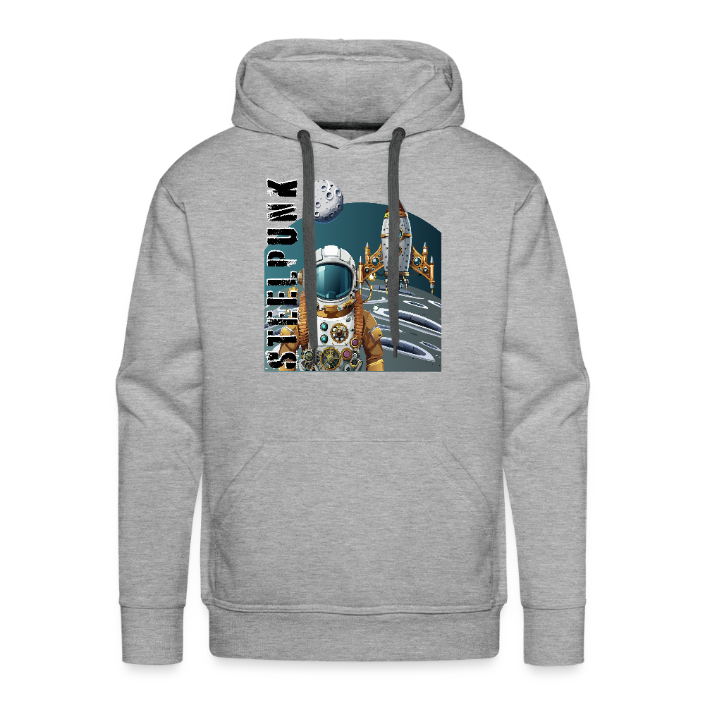 Männer Premium Hoodie mit STEELPUNK PRINT - Grau meliert
