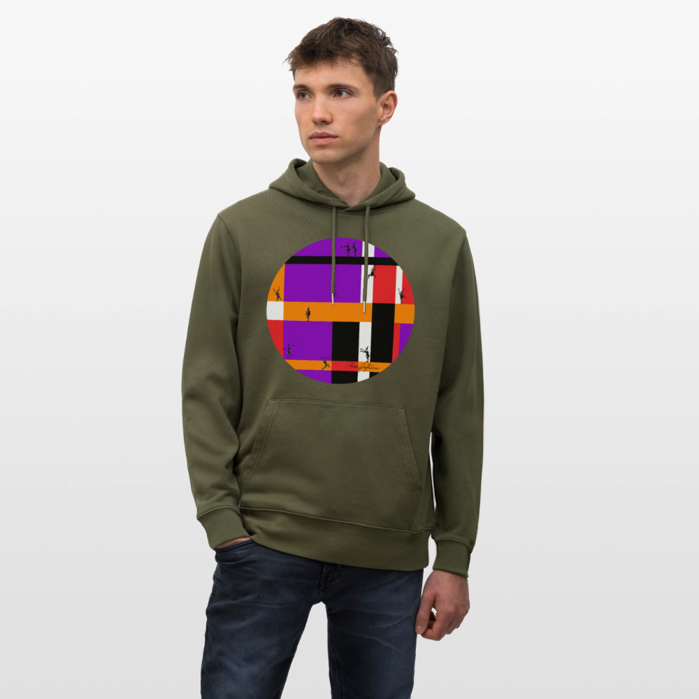 Unisex Bio-Hoodie mit TUSCHEMÄNNCHEN PRINT - Khaki Grün