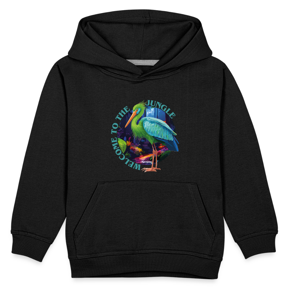 MNJS KIDS Premium Hoodie mit WELCOME TO THE JUNGLE PRINT - Schwarz