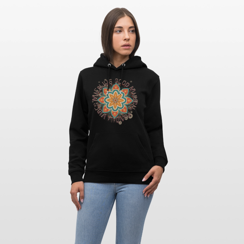Unisex Bio-Hoodie mit MANDALA VIBES PRINT - Schwarz