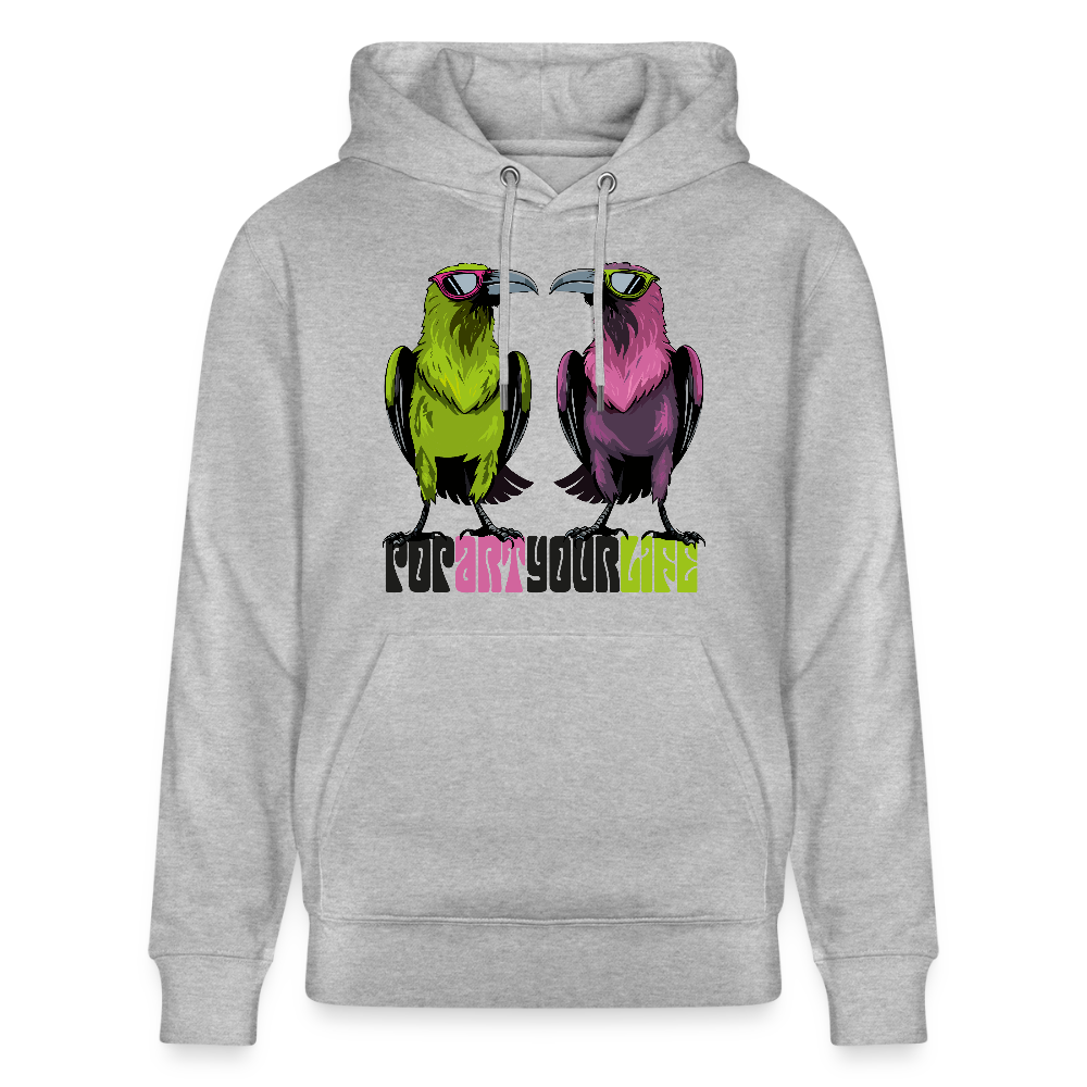 Unisex Hoodie mit POPART YOUR LIFE PRINT - Grau meliert
