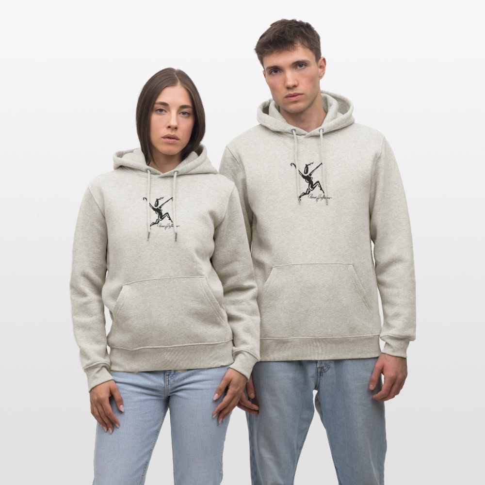Unisex Bio-Hoodie mit TUSCHEWEIBCHEN PRINT - Beige meliert