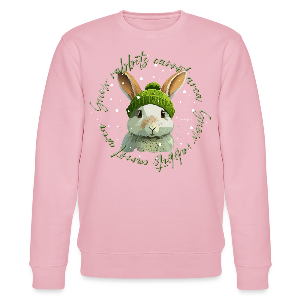 Unisex Bio-Sweatshirt mit SNOW RABBITS CARROT AREA PRINT - Hellrosa