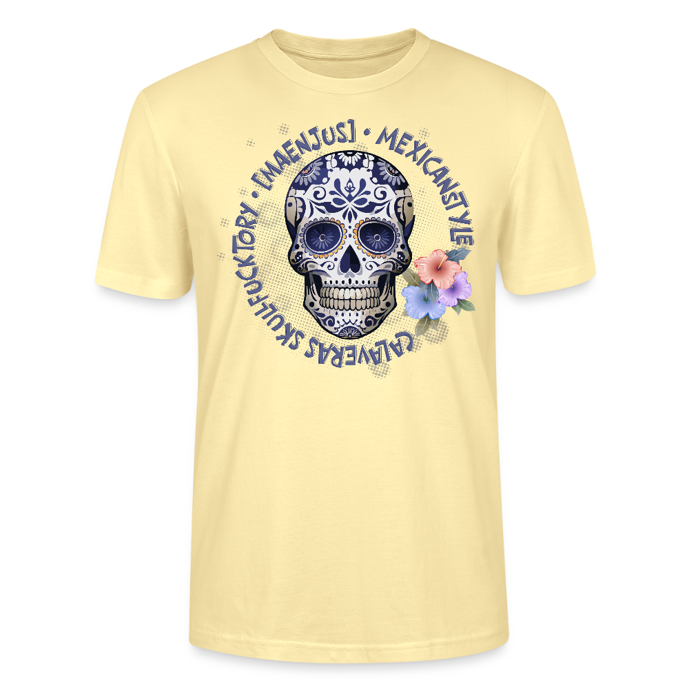 Unisex T-Shirt mit MAENJUS MEXICANSTYLE PRINT Vorderseite - Creme