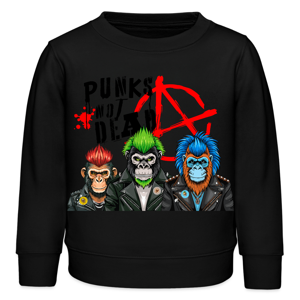 MNJS KIDS Mini Changer Bio Sweatshirt mit PUNKS NOT DEAD PRINT - Schwarz