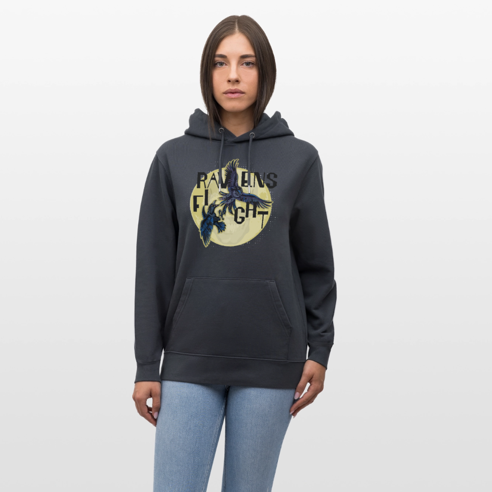 Unisex Hoodie mit RAVENS FIGHT PRINT - Indigoblau