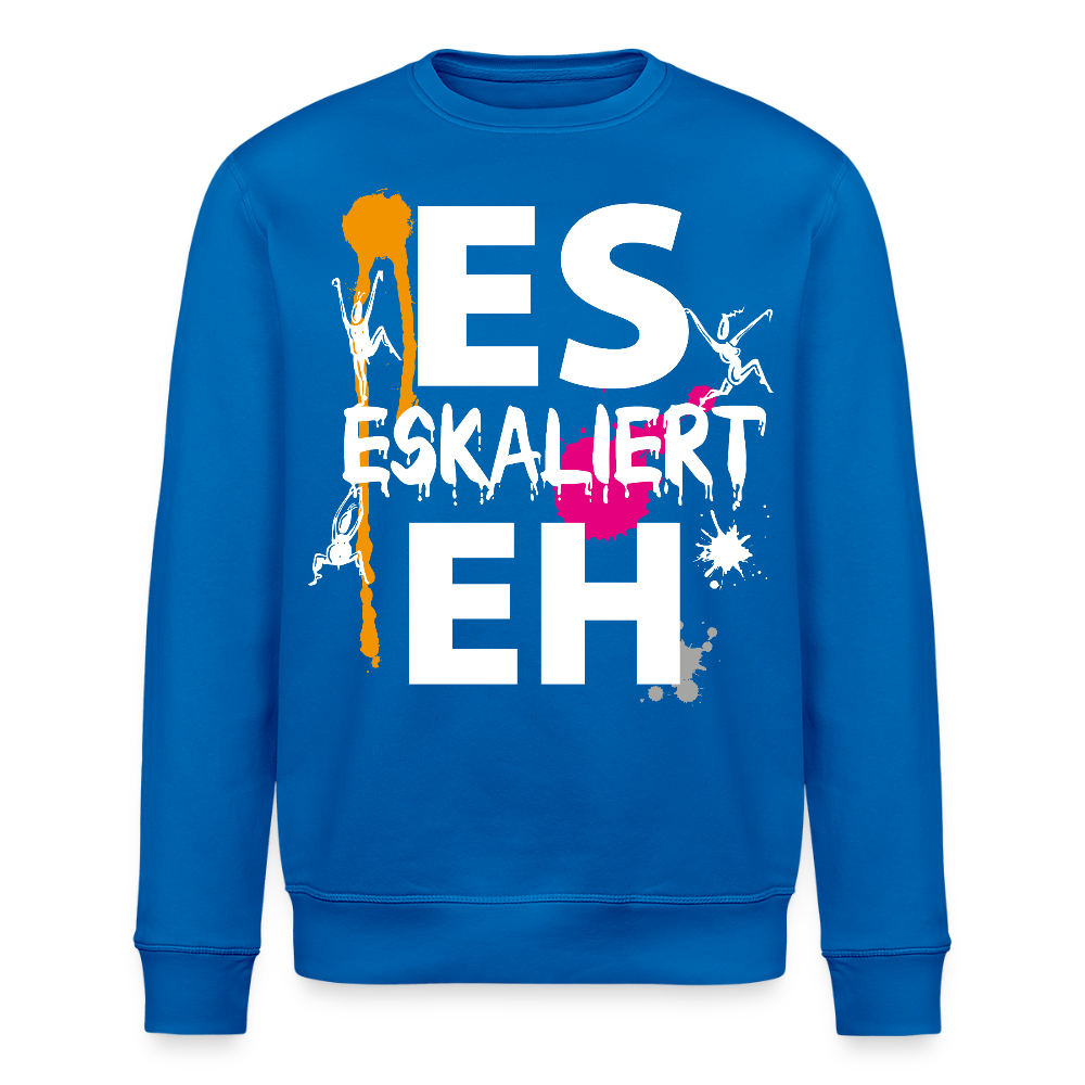 Unisex Bio-Sweatshirt mit ES ESKALIERT EH PRINT - Königsblau