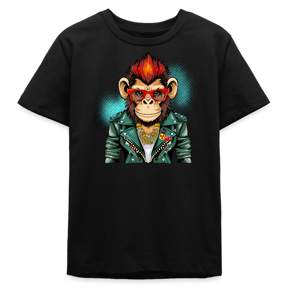 MNJS TEENS Bio T-Shirt mit MONKEY PRINT - Schwarz