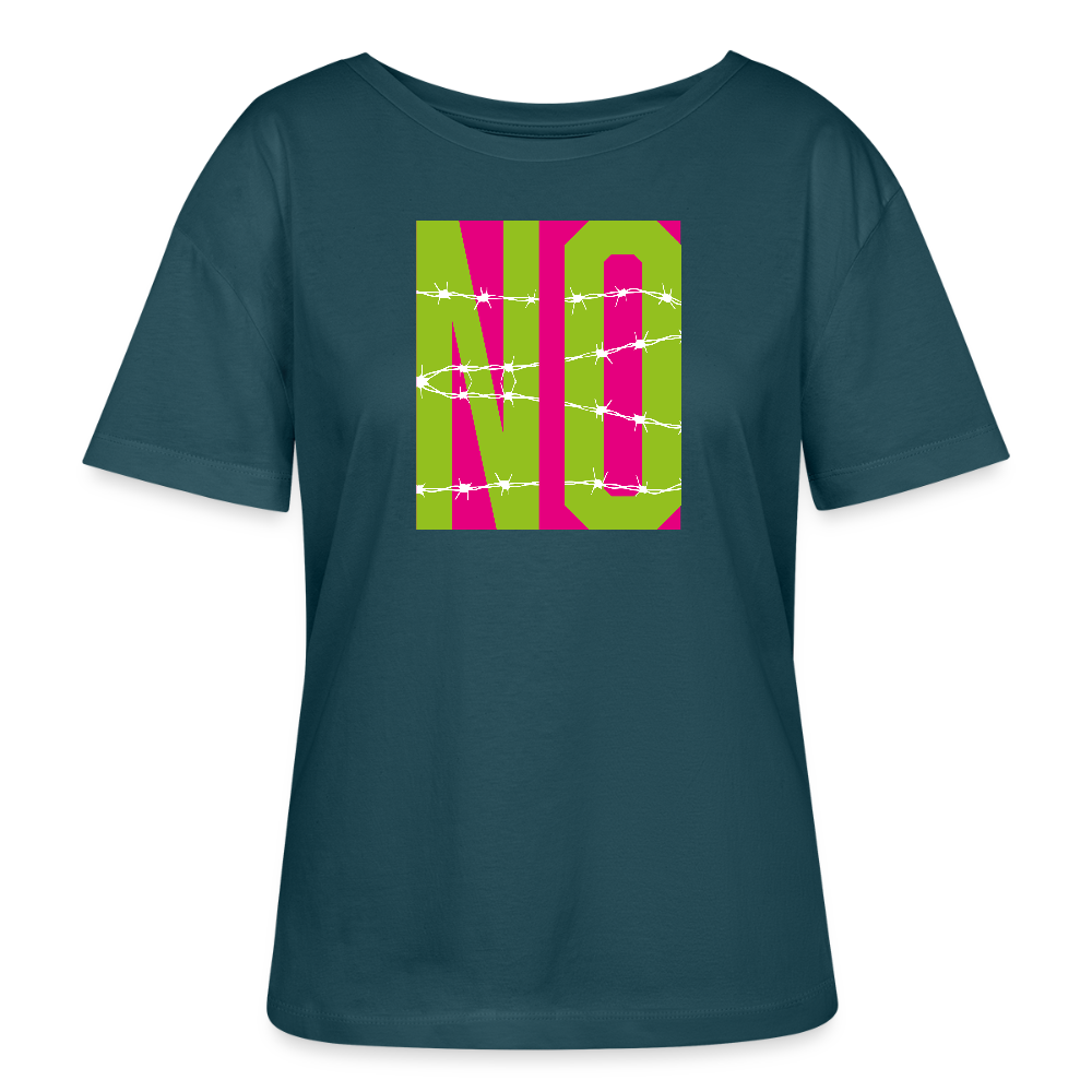 Frauen T-Shirt mit NO PRINT - Dunkles Petrol