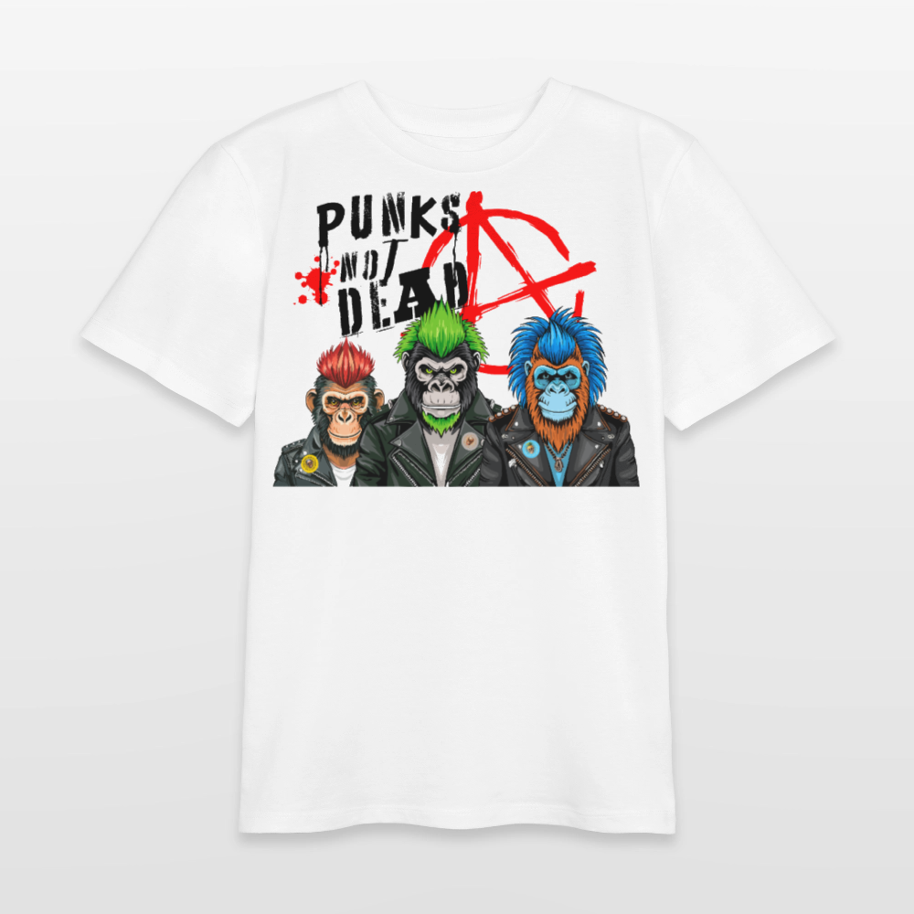 MNJS TEENS Bio T-Shirt mit PUNKS NOT DEAD PRINT - Weiß