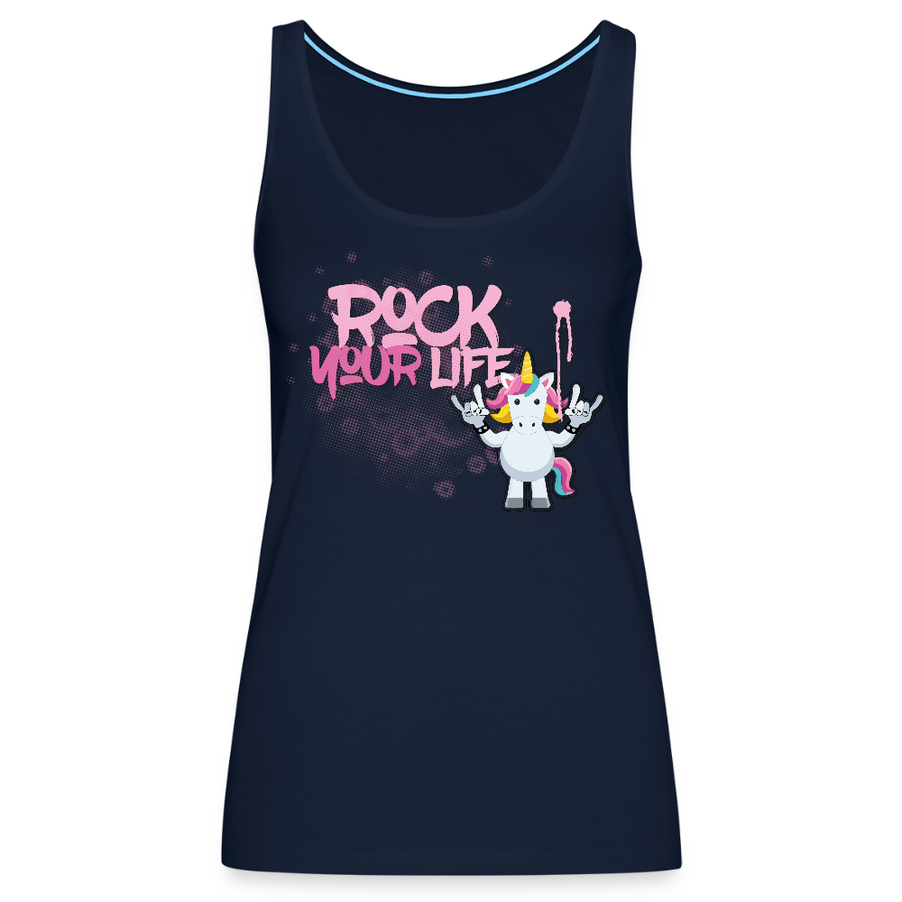 Frauen Premium Tank Top mit ROCK YOUR LIFE PRINT - Navy
