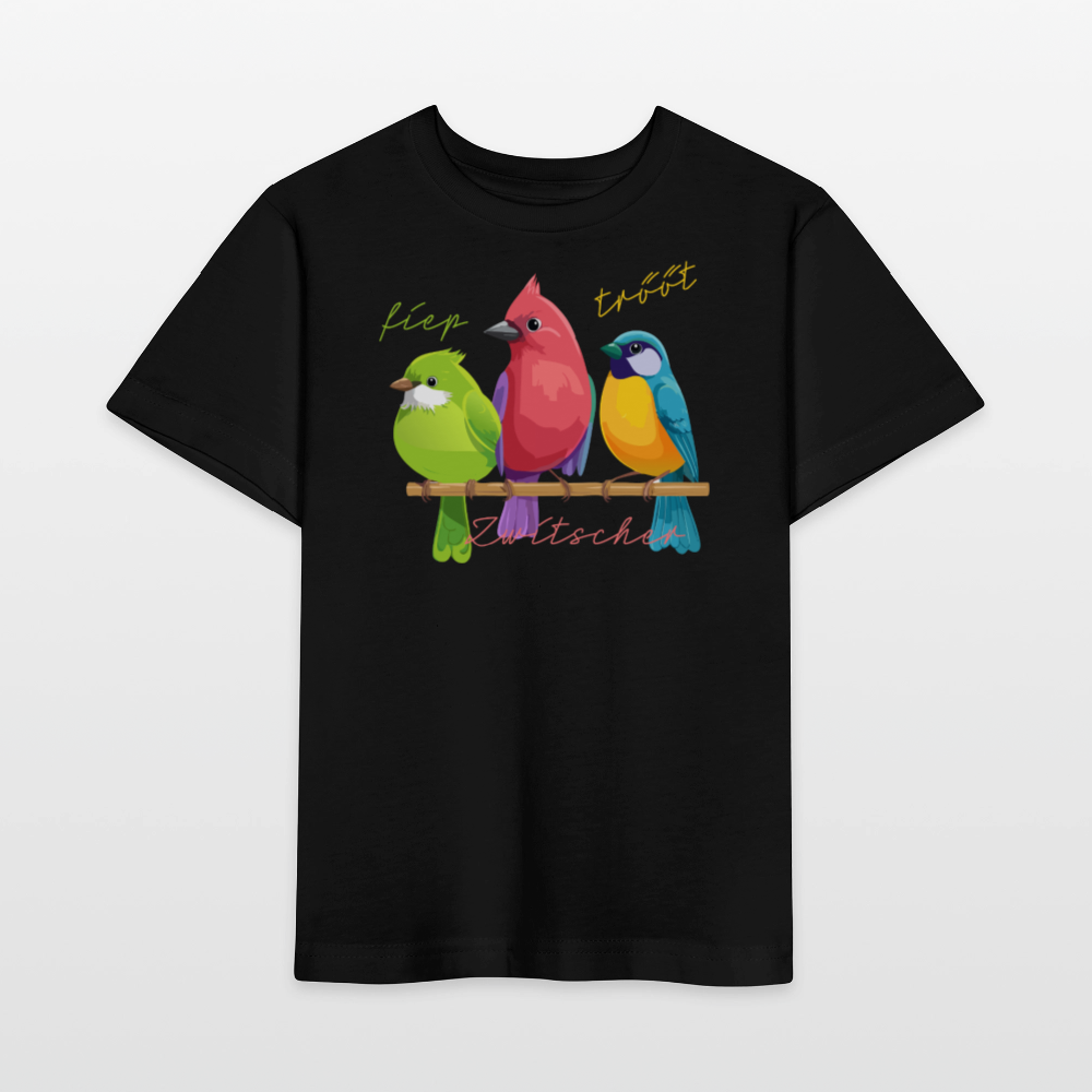 Kinder T-Shirt MINI mit Zwitschergäng Print - Schwarz