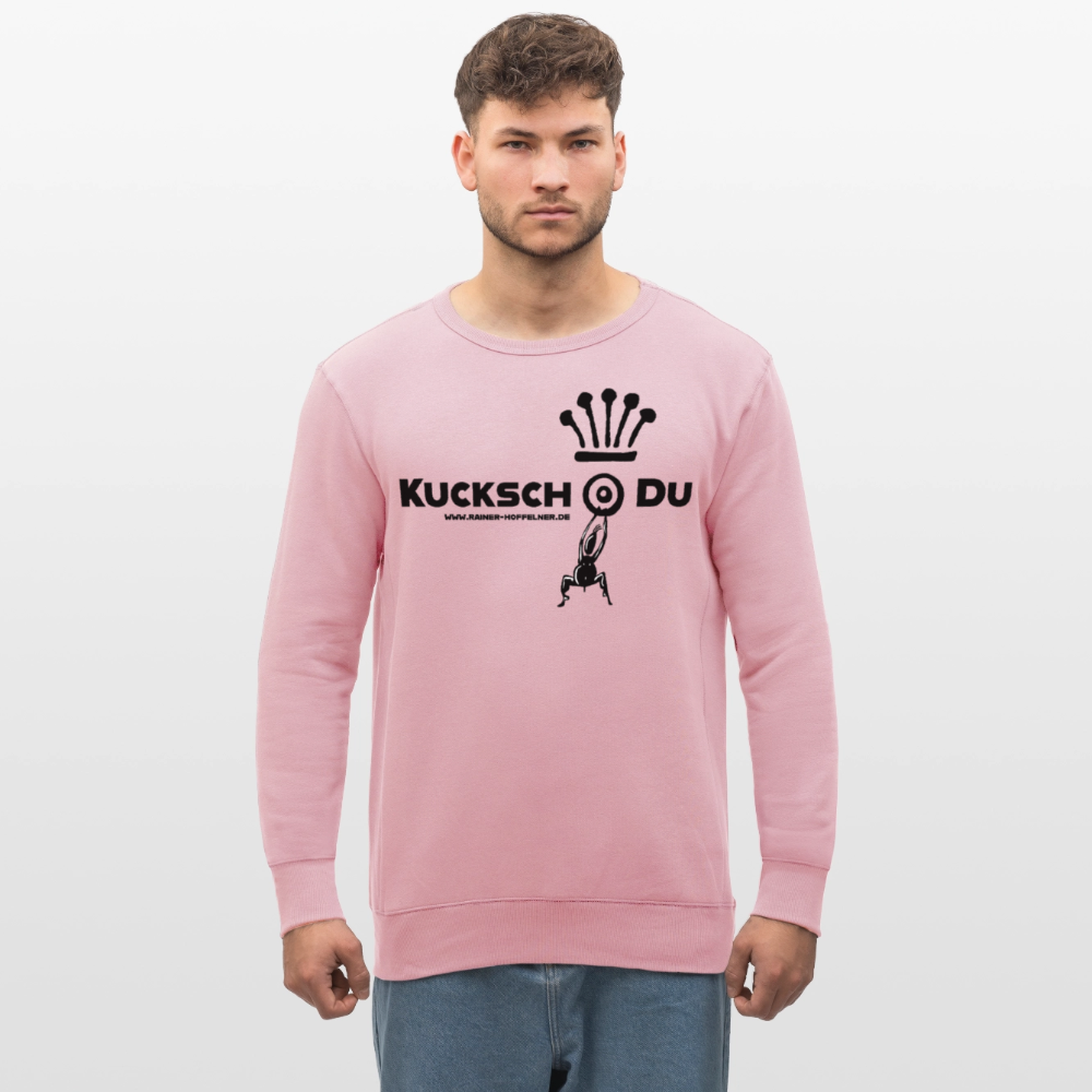 Unisex Bio-Sweatshirt mit KUCKSCH DU PRINT - Hellrosa